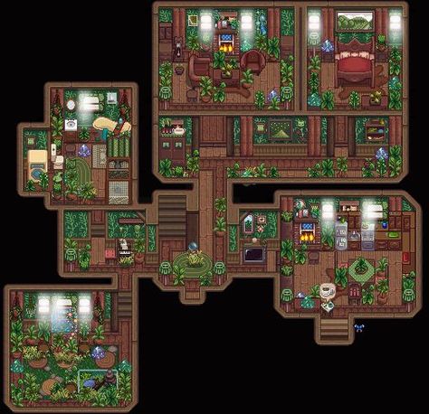 Stardew Valley House Ideas No Mods, Stardew Valley Carpenter Shop, Immersive Farm 2 Stardew Valley, Stardew House Interior Ideas, Stardew Valley Home Interior No Mods, Stardew Cellar Design, Stardew Valley Witch House Interior, Stardew Grandpa Shrine, Stardew Valley Interior Design No Mods