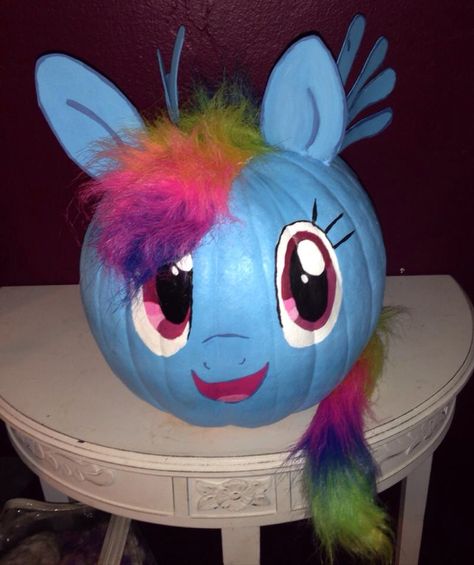 Rainbow Dash ( My Little Pony) Mlp Pumpkin, Clown Pumpkin, Story Book Pumpkin, Pumpkin Paint, Pumpkin Carving Stencils, Creative Pumpkin Decorating, Character Pumpkins, Pumpkin Decorating Contest, Pumpkin Books