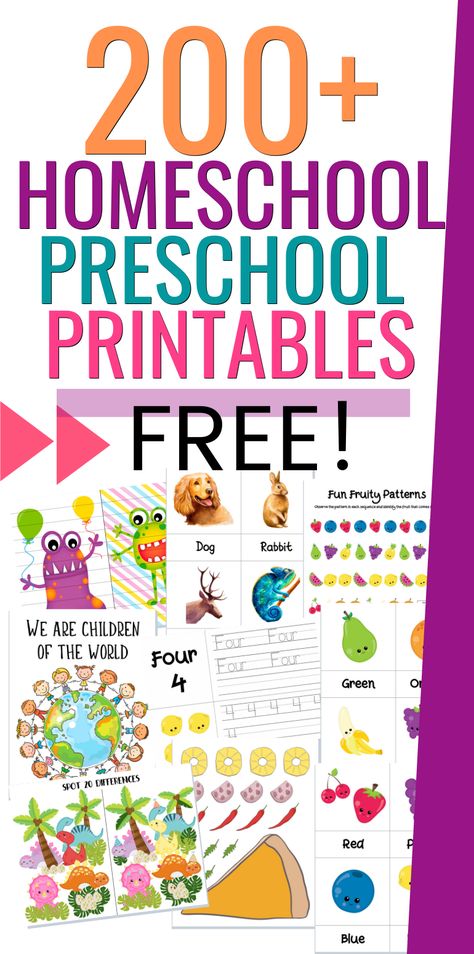 Hundreds of free homeschool printables for preschoolers for you! Sign up to enjoy free and unlimited access. With new fun and educational printables for preschoolers added almost every week! Includes preschool worksheets, coloring pages, activity sheets and more! #homeschoolresources #preschoolprintables #freeprintables Homeschool Decor Free Printable, Free Homeschool Printables Kindergarten, Free Preschool Worksheets Free Printables, Free Preschool Worksheets Printables, Prek Worksheets Free Printables, Toddler Worksheets Printable Free, Pre Schoolers Activities Printable, Toddler Learning Activities Printables, Free Toddler Printables