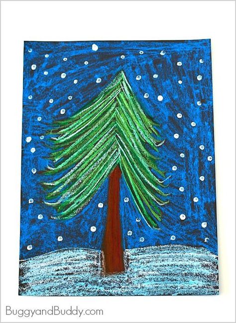 Here's a simple winter tree art project for kids using oil pastels. This art activity provides a wonderful way for children to explore different shades of cool winter colors while creating their very own winter tree drawings! Winter Tree Drawing, Tree Art Project, Winter Tree Art, Using Oil Pastels, Pastel Winter, Winter Art Lesson, Art Project For Kids, Winter Art Projects, Project For Kids