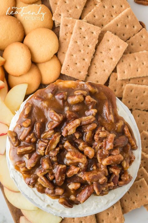 Pecan Pie Dip Recipe Pie Crust Chips And Cinnamon Dip, Pecan Pie Cheesecake Dip, Peach Pecan Dip, Pecan Dip Cream Cheese, Cajun Party Food, No Bake Pecan Pie Dip, Hot Dip Recipes For Crock Pot, Pecan Pie Dip Recipe, No Bake Pecan Pie