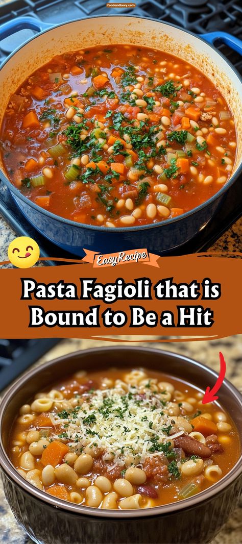 Pasta Fagioli that is Bound to be a Hit Pasta Y Fagioli Soup, Pasta Visual Soup, Pasta Fagioli Authentic, Pasta Soup Recipes Healthy, Pasta Fagoli Soup, Fusilli Pasta Recipes, Fusilli Pasta Recipe, Pasta Soup Recipes, Beans And Vegetables