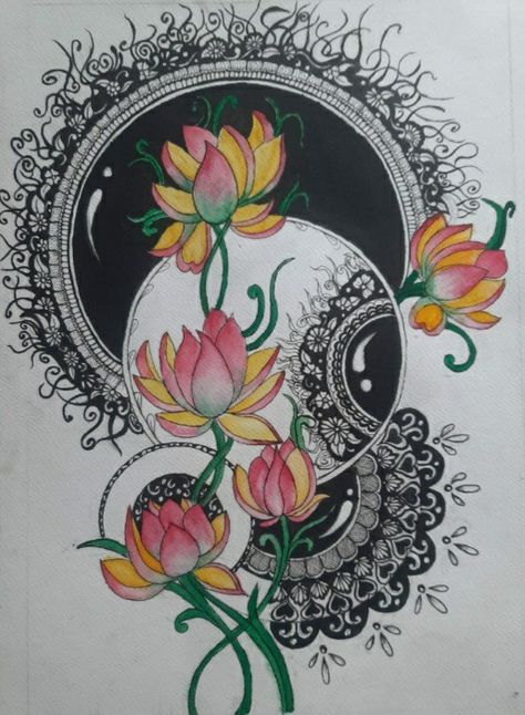 Pen work and color pencil combination done by Student - Kanyak arts Mandala Art Color Combination, Pen Work, Micron Pens, Mandala Art Therapy, Diwali Decoration, Art Painting Gallery, Painting Gallery, Amazing Art Painting, Diwali Decorations