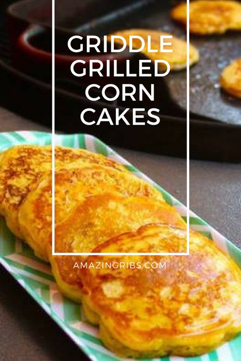 This griddle grilled corn cakes recipe is the perfect side dish for any backyard cookout. The recipe begins with fire roasting fresh ears of corn. The kernels are then removed and added to a light and airy batter that is grilled on a griddle until fluffy and golden brown. You can even customize your corn cakes! Corn Cakes Recipe, Outdoor Griddle Recipes, Griddle Cooking Recipes, Corn Fritter Recipes, Griddle Cakes, Griddle Recipes, Griddle Cooking, Corn Cakes, Backyard Cookout