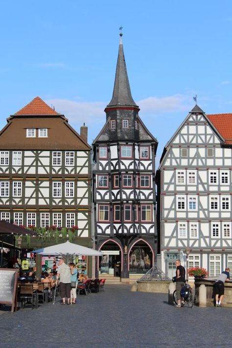 Fritzlar, Nordhessen, Germany Funky Houses, Castle Village, Architecture Styles, German Houses, Planet Coaster, Industrial District, Somewhere In Time, Medieval Houses, European Architecture