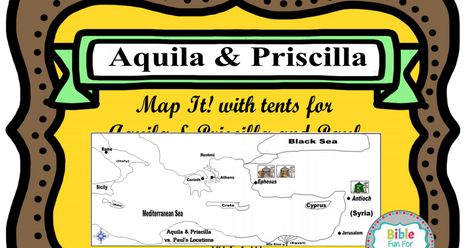 18. Aquila & Priscilla map project #Biblefun SEC.pdf Priscilla And Aquila, Map Projects, Vbs 2023, Map Skills, Bible Crafts, Bible Art Journaling, Bible Art, Art Journaling, Art Journal