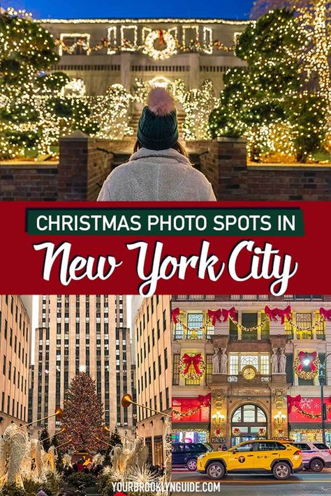 Beautiful NYC Christmas Photo Spots for a Postcard Perfect Pic + Map - Your Brooklyn Guide Brooklyn Christmas, Nyc Sightseeing, Brooklyn Guide, Nyc Attractions, New York City Christmas, Perfect Pic, Tavern On The Green, Nyc Travel Guide, Nyc Neighborhoods