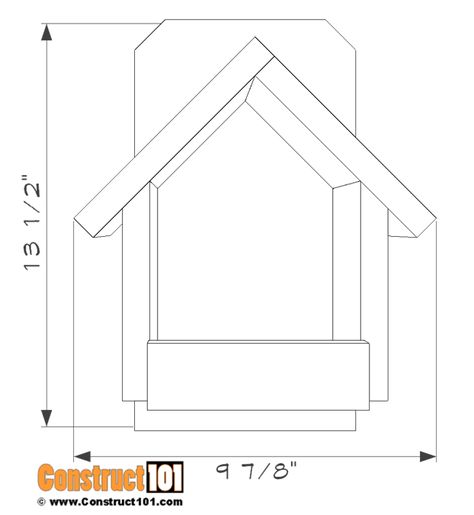 Cardinal Nesting Shelter Birdhouse Plans - Construct101 Cardinal Bird House Plans, Bluebird House Plans, Cardinal Bird House, Birdhouse Plans, Bird House Plans Free, Birdhouse Projects, Homemade Bird Houses, Bird Houses Ideas Diy, Bluebird House