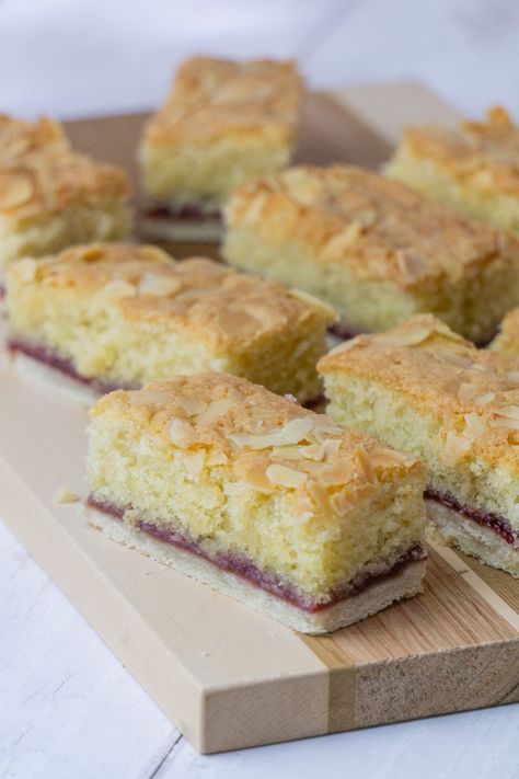 Easy Almond Slice Recipe | Bakewell Slice Recipe | Bakewell Traybake | Almond Traybake | Almond Cake Recipe | Easy Almond Slice Recipe Bakewell Traybake, Scottish Scran, Almond Slice, Slice Recipe, Almond Cake Recipe, Tray Bake Recipes, Bakewell Tart, Scottish Recipes, British Baking