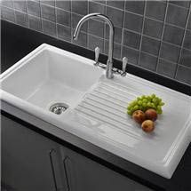 Reginox White Ceramic 1.0 Bowl Kitchen Sink with Mixer Tap Medium Image Kitchen Sink With Drainboard, Sink With Drainboard, White Ceramic Kitchen Sink, Porcelain Kitchen Sink, Kitchen Sink Remodel, Small Kitchen Sink, Ceramic Kitchen Sinks, Best Kitchen Sinks, Drainboard Sink