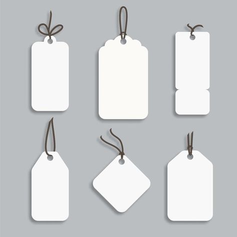 White paper price tag or gift tag in different shapes. Set of labels with cord. Gift Tag Shapes, Price Tags Ideas, Price Tag Design, Label Shapes, Graphic Shapes Design, Graphic Shapes, Shapes Design, Rhombus Shape, Shape Templates