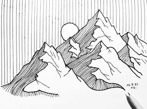 Mountain Sketch, Fineliner Art, 2024 Board, Bible Activities For Kids, Ceiling Murals, Pencil Sketches, Bible Activities, Hand Embroidery Art, Mountain Art