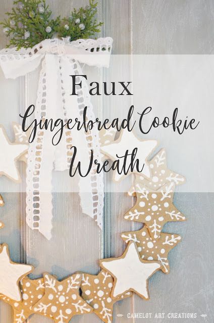 Diy Faux Gingerbread Cookies, Faux Gingerbread House Diy, Faux Gingerbread Cookies, Gingerbread House Wreath, Camelot Art, Cookie Wreath, Faux Gingerbread, Cardboard Gingerbread House, Gingerbread Wreath