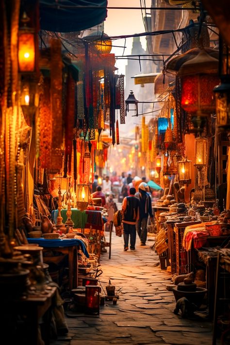 From luxurious silks and fabrics, to intricate jewelry, the market street showcases a dazzling array of exotic goods. iamSentient_ Created in Midjourney #digitalart #digitalartwork #aiart #fantasyart #wallpaper #landscapes #midjourney #midjourneyart #stablediffusion #streets #exotic #markets #bustlingtown #visit #travel Arabian Market, Arabian Culture, Intricate Jewelry, Arabian Night, Textile Market, Market Street, Night Market, Unreal Engine, Night City