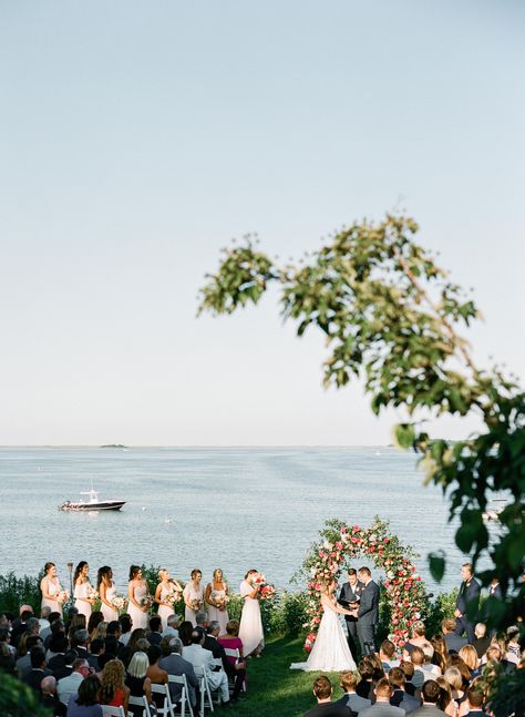 East Hamptons House, Beach Wedding New England, Waterfront Wedding Photos, Garden Coastal Wedding, East Coast Beach Wedding, Wequassett Wedding Cape Cod, Water Front Wedding, Wequassett Resort, Cape Cod Beach Wedding