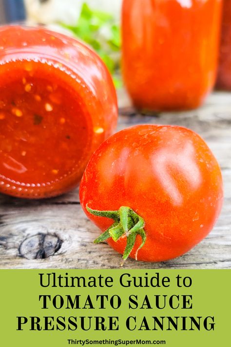 pressure canning tomato sauce tutorial. Tomato Sauce Pressure Canning Recipe, Pressure Cooker Tomatoes, Pressure Can Tomatoes, Pressure Canning Whole Tomatoes, Pressure Canning Tomato Sauce, Pressure Canning Tomato Soup, Pressure Can Tomato Sauce, Pressure Canning Tomato Juice, Canning Tomato Juice