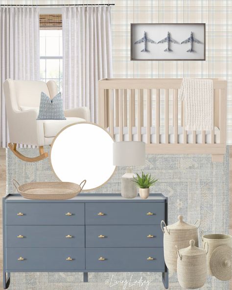 Wall Mirror Design, Plaid Nursery, Baby Room Closet, Baby Nursery Inspiration, Kids Room Murals, Plaid Wallpaper, Nursery Room Design, Baby Boy Room Nursery, Baby Room Inspiration