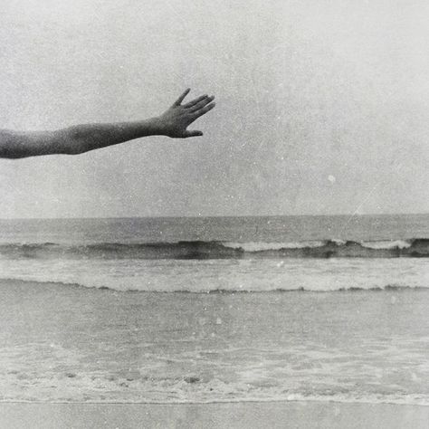 White Photo, The Ocean, A Woman, The Beach, Black And White, White, Black