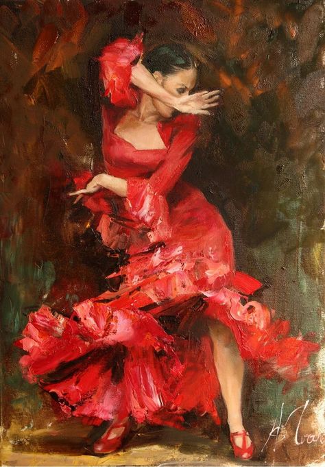 Dancer Painting, Spanish Dancer, Dance Paintings, Spanish Art, Beautiful Art Paintings, Flamenco Dancers, Female Art Painting, Dance Art, Beginner Painting