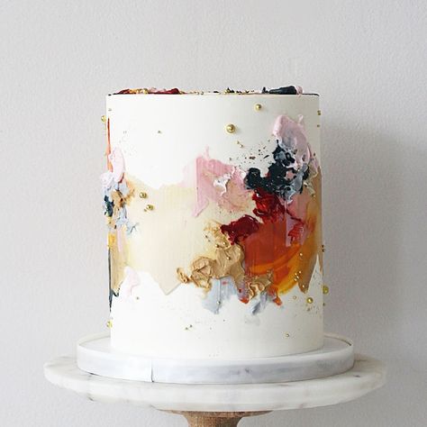 Floral Cake Design, Soul Cake, Buttercream Cake Designs, Elegant Birthday Cakes, Modern Cakes, 40th Birthday Cakes, Fall Cakes, Beautiful Birthday Cakes, Rustic Cake