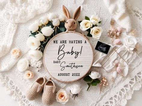 Digital Pregnancy Announcement / Pregnancy Reveal / Social Media / Gender Neutral / Facebook / Instagram / Boho / Personalized/ We're having by AncaCH on Etsy Pregnant Announcement Instagram, Boho Pregnancy Announcement, Digital Pregnancy Announcement, Gender Reveal Digital Announcement, Floral Pregnancy Announcement, Expecting Baby, Branding Materials, Pregnancy Reveals, Having A Baby