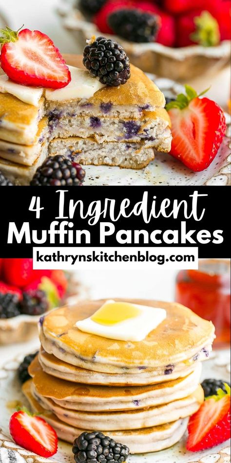 Muffin Mix Pancakes (Made with 4 Ingredients) Martha White Muffin Mix Pancakes, Muffin Mix Pancakes, Betty Crocker Muffin Mix, Muffin Mix Recipe, Pancake Mix Muffins, Muffin Flavors, Freeze Pancakes, Pancake Toppings, French Toast Sticks