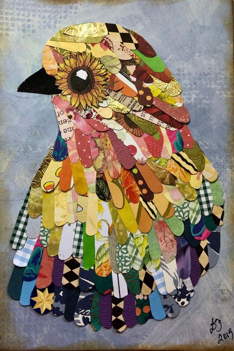 https://flic.kr/p/2g7x6XR | 5x7 Bird Collage Animal Collage Art, Bird Art Diy, Creative Collage Ideas, Collage Birds, Fabric Collage Art, Collage Animals, Construction Paper Art, Bird Collage, Animal Collage