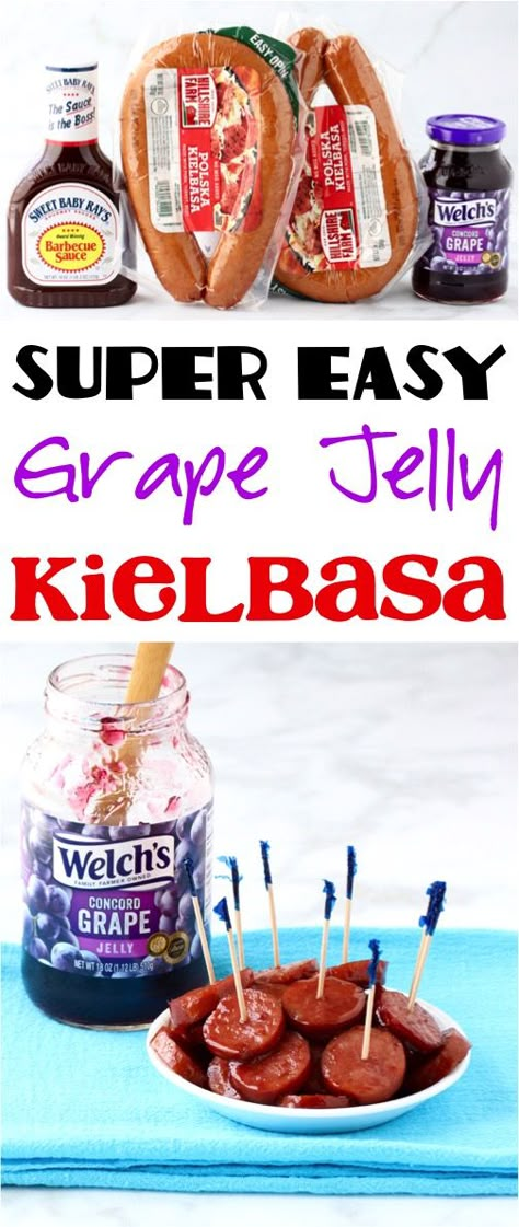 Kielbasa Crockpot Recipe!  This ridiculously delicious grape jelly kielbasa is the appetizer for any get together or holiday! Kielbasa Crockpot, Crockpot Kielbasa, Kielbasa Appetizer, Kielbasa Recipe, Sausage Appetizers, Best Crockpot, Crockpot Appetizers, Kielbasa Recipes, Holiday Appetizers Easy