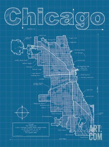 Chicago Map Art, Illinois Map, Chicago Poster, Map Posters, Chicago Street, Chicago Map, Blueprint Art, Chicago Family, Apt Ideas