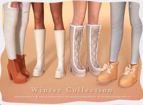 Winter Collection Part 1-Shoes | Jius-sims on Patreon Jius Sims, Die Sims 4, Cc Shoes, Sims 4 Cc Shoes, Pelo Sims, The Sims 4 Packs, Sims 4 Mm Cc, Sims 4 Game Mods, Tumblr Sims 4