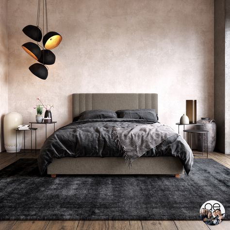 Modern Upholstered Beds, Mens Bedroom Decor, Queer Eye, Wood Platform Bed Frame, Mens Bedroom, Cama King, Inspire Me Home Decor, Upholstered Bed Frame, Upholstered Bed