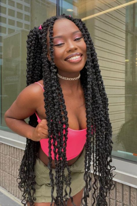 Braid Hairstyles Black, June Zodiac Sign, Butterfly Braids, June Zodiac, Butterfly Braid, Passion Twists, Middle Part Hairstyles, Cute Box Braids Hairstyles, Braided Ponytail Hairstyles