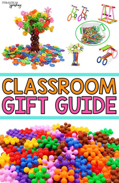 Instead of individual student gifts, give your classroom a gift!  This post has lots of affordable holiday gift ideas for your whole class to enjoy. I love the STEM building toy suggestions! Toys For Kindergarten Classroom, Classroom Gifts For Students, Reading Toys, Class Christmas Gifts, Stem Building, I Am A Teacher, Students Christmas, Teaching Holidays, Classroom Centers