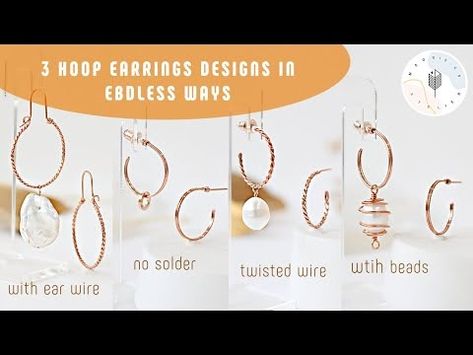 (8) Hoop Earrings in Endless Ways | DIY earrings with twisted copper wire and beads | Easy -Intermediate - YouTube Hoop Earrings Diy, Wire Hoop Earrings, Hoops Earrings, Twisted Wire, Hi Guys, Diy Earrings, Ear Wire, Designer Earrings, Copper Wire