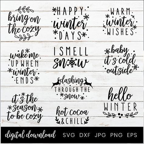 Winter Home Decor Signs - Just In! Amazing ideas from leading brands to meet your supply needs. Winter Signs And Sayings, Snowflake Quote, Winter Sayings, Quote Pillows, Winter Printables Free, Winter Quote, Tshirt Sayings, Christmas Svgs, Snowflake Svg