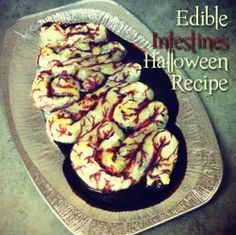 Edible Intestines - puff pastry, any creepy filling you want, food coloring Zombie Food, Pastry Rolls, Walking Dead Party, Raspberry Compote, Creepy Food, Creepy Halloween Party, Creepy Halloween Food, Perfect Halloween Party, Zombie Birthday