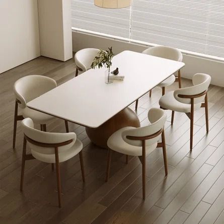 SUPROT 31.5 W Dining Set | Wayfair Dining Table Nordic, Grey Floors Dining Room, Dining Set Ideas, Dinning Table Set, Kitchen Table Set, Dining Table Wood, Dining Table Brown, Easy Room Decor, Apartment Dining