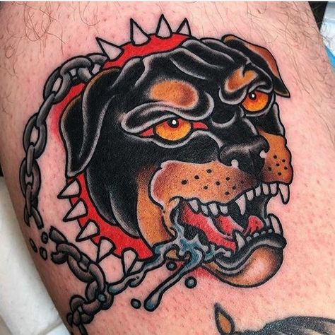 15 Gorgeous Tattoos Showing That Rottweilers Are Fearless Dogs Mean Dog Tattoo, Traditional Doberman Tattoo, Rottweiler Tattoo, Drawing Monsters, Doberman Tattoo, Pitbull Tattoo, Bulldog Tattoo, Traditional Style Tattoo, Black Drawing