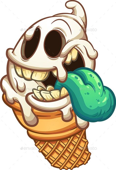 Ice Cream Character, Spooky Foods, Nft 3d, Dibujos Ideas, 3d Nft, Cupcake Drawing, Monster Mask, Trippy Drawings, Monster Drawing