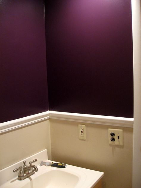 Plum with white and tan (champagne accents would be good)  This would work for my master bath Wedding Steps, Dark Purple Wall, Purple Wall Paint, Dark Purple Walls, Coworth Park, Carpenter Photography, Rust Wedding, Dusty Orange, Color Palette Living Room