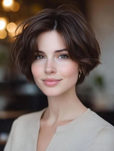 Chic and Easy: Exploring Short Layered Haircuts for Every Face Shape Short Mid Face, French Short Haircuts For Women, Parisian Hairstyles Medium, Short Hair Styles For Heart Shaped Face, Square Face Short Haircut, Mid Short Haircut, Short Hair Indian Women, Page Boy Haircut Women, Pageboy Haircut Women