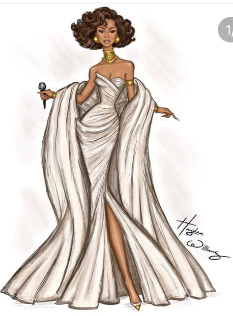 Whitney Houston Fashion, Vogue Africa, Textiles Ideas, Vintage Fashion Sketches, Fashion Sketchbook Inspiration, Heavenly Birthday, Happy Heavenly Birthday, Fashion Dream Job, Fashion Illustration Collage