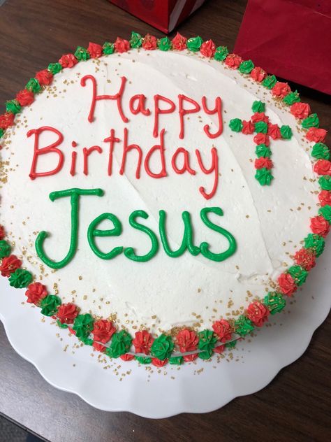 Chocolate Birthday Cake Kids, Nativity Cake, Happy Birthday Jesus Cake, Jesus Birthday Cake, Jesus Cake, Happy Birthday Jesus Party, Ccd Crafts, Cake 2023, Christmas Recipes For Kids