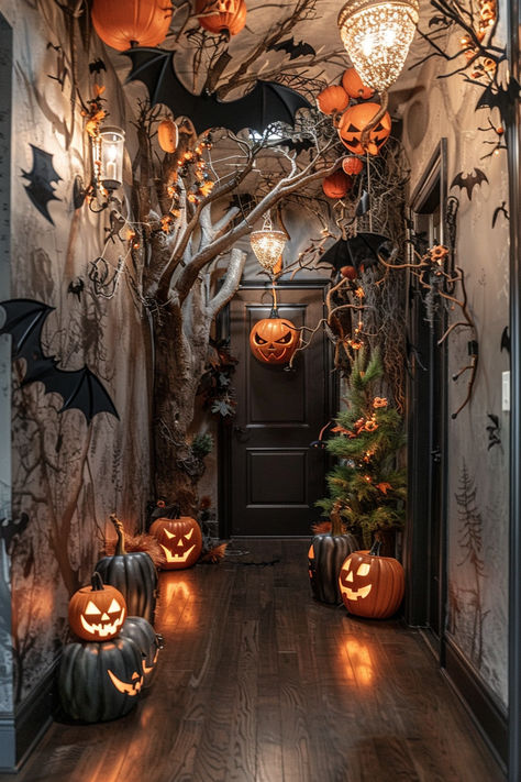 Transform your home into a Halloween wonderland with these 35+ spooktacular decoration ideas. From eerie lights to haunted accents, create a hauntingly beautiful space for the spooky season. 🌟✨ #HalloweenDecor #Spooktacular #HauntedHome #HalloweenIdeas Halloween Decor Diy, Classy Halloween, Casa Halloween, Creepy Halloween Decorations, Adornos Halloween, Halloween Porch, Halloween Displays, Theme Halloween, Fall Halloween Decor