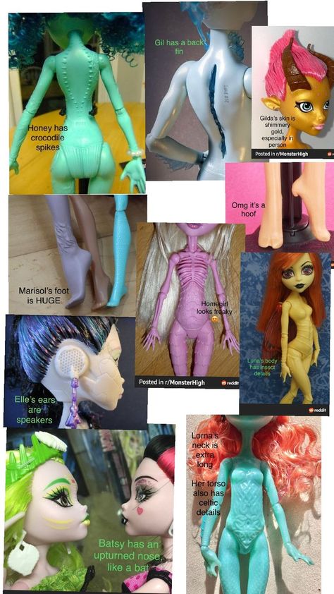 Monster High Doll Body Types, Monster High Background Characters, Custom Dolls Monster High, G1 Monster High Dolls, Monster High Oc Template, Monster High Dolls Aesthetic, All Monster High Characters, Ooak Dolls Monster High, Monster High Restyle