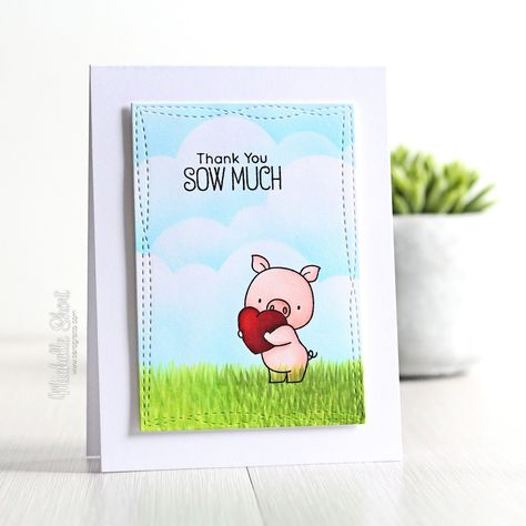 Thank You Sow Much Hog Heaven, Mft Cards, Copic Sketch Markers, Mft Stamps, Card Making Inspiration, Card Challenges, Animal Cards, My Favorite Things, Card Maker