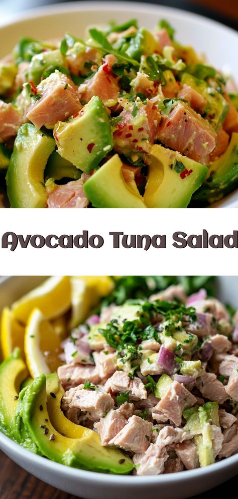 Avocado Tuna Salad Tuna Salad With Avocado, Avocado Tuna, Mummy Recipes, Avocado Tuna Salad, Gluten Free Wraps, Healthy Eating Inspiration, Salad With Avocado, Classic Appetizers, Tuna Salad Recipe