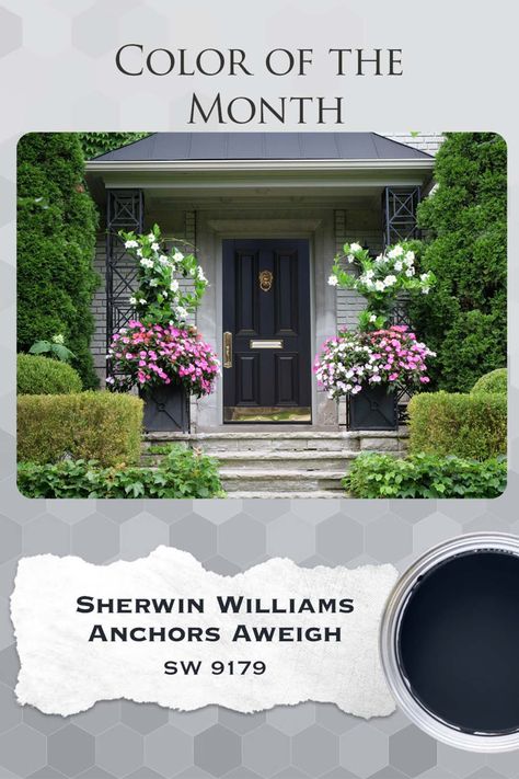 Are you looking to use a dark paint color in your home? Explore the beauty of Sherwin Williams Anchors Aweigh SW9179 in this article! #paintcolorideas #paintcolors #paintcolor #sherwinwilliamspaint #sherwinwilliamspaintcolor #navypaint #navyaesthetic Sherwin Williams Anchors Aweigh, Navy Paint Colors, Warm Neutral Paint Colors, Color Of The Month, Navy Paint, Dark Paint Colors, Paint Color Ideas, Paint Inspo, Dark Paint