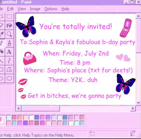 Bratz Vs Barbie Party Invitations, Y2k Birthday Party Invitation, 2000 Party Invitation, Y2k Party Invitation Template, 2000s Party Invitation Template, Y2k Party Invite, Y2k Invitation Template, Y2k Birthday Invitations, Myspace Template