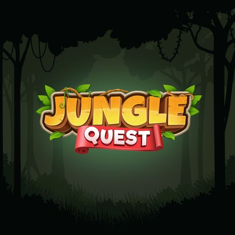 Jungle Quest - Game Logo on Behance Jungle Typography Design, Jungle Logo Design, Game Title Design, Game Typography, Jungle Logo, Landscaping Logo, Nature Games, Superhero Quotes, Game Logos